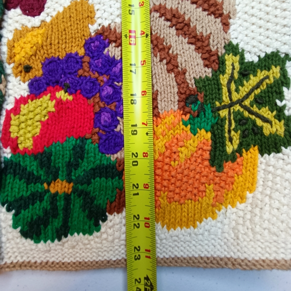 Raphels Vintage Grandma Fruits & Veggies Knit Cardigan Sweater M - Picture 13 of 16